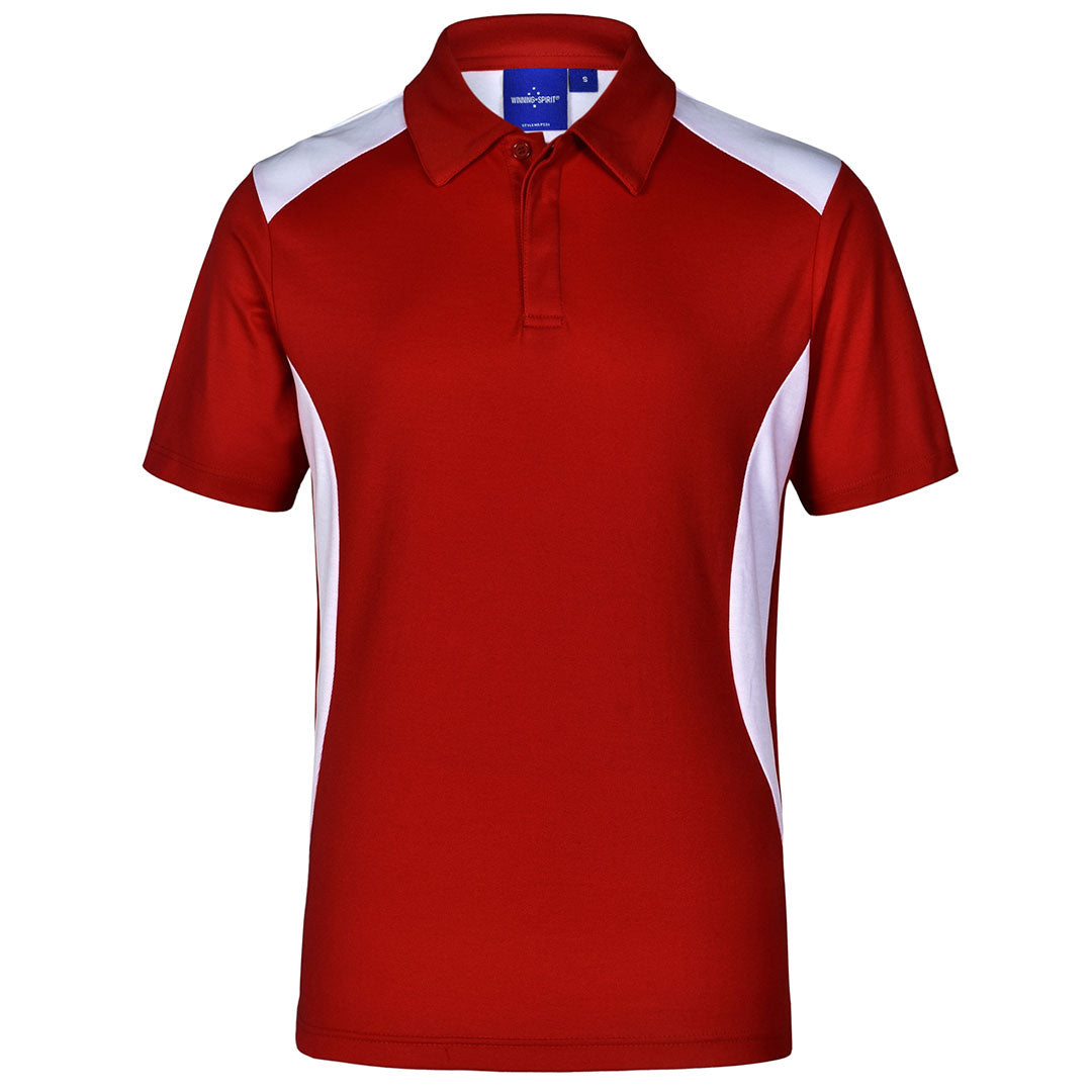 Winning Spirit The Winner Contrast Polo | Mens | Bright Colours Red/White Shirts & Tops
