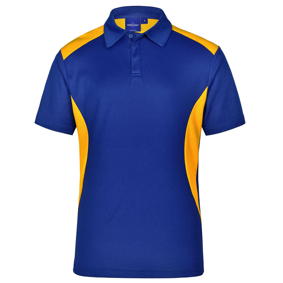 Winning Spirit The Winner Contrast Polo | Mens | Bright Colours Royal/Gold Shirts & Tops