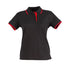 Winning Spirit The Liberty Contrast Polo | Ladies Black/Red Shirts & Tops