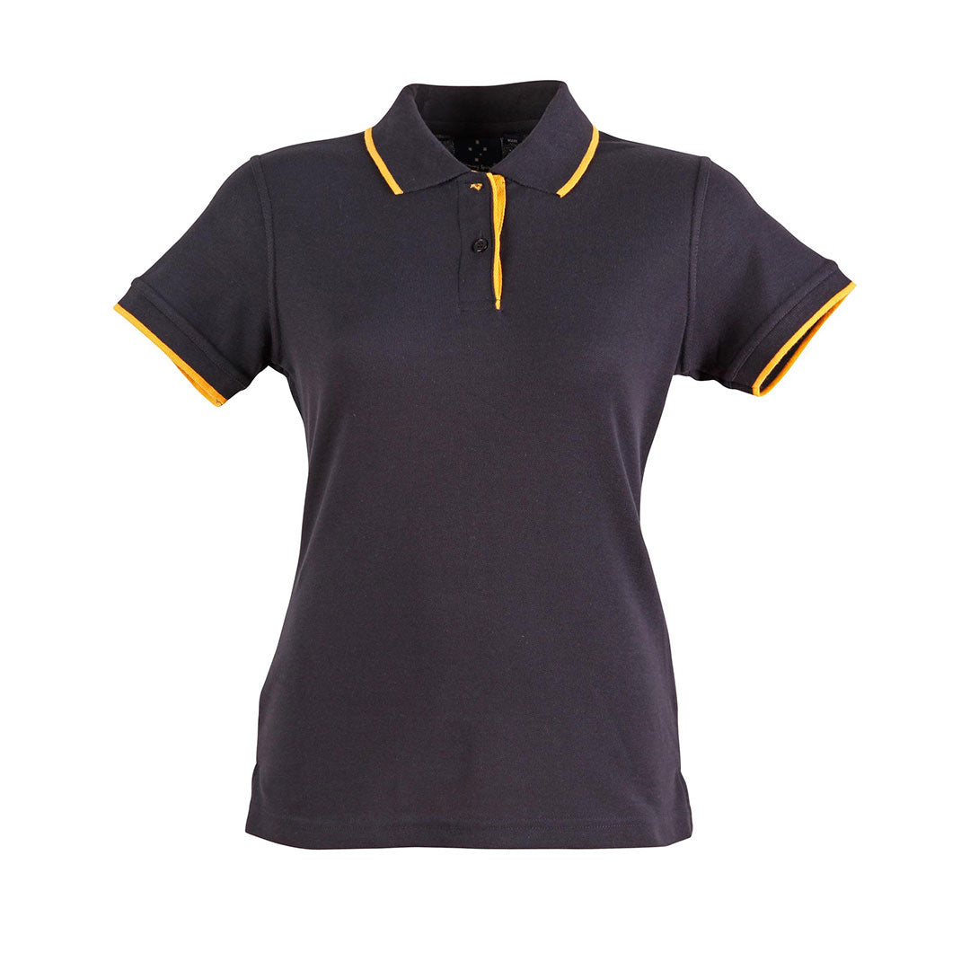 Winning Spirit The Liberty Contrast Polo | Ladies Navy/Gold Shirts & Tops