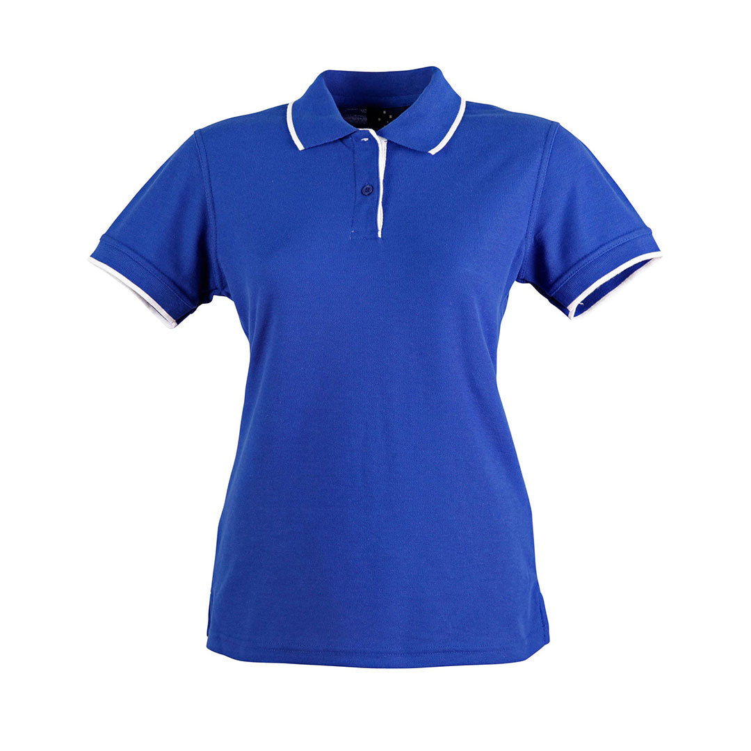 Winning Spirit The Liberty Contrast Polo | Ladies Royal/White Shirts & Tops