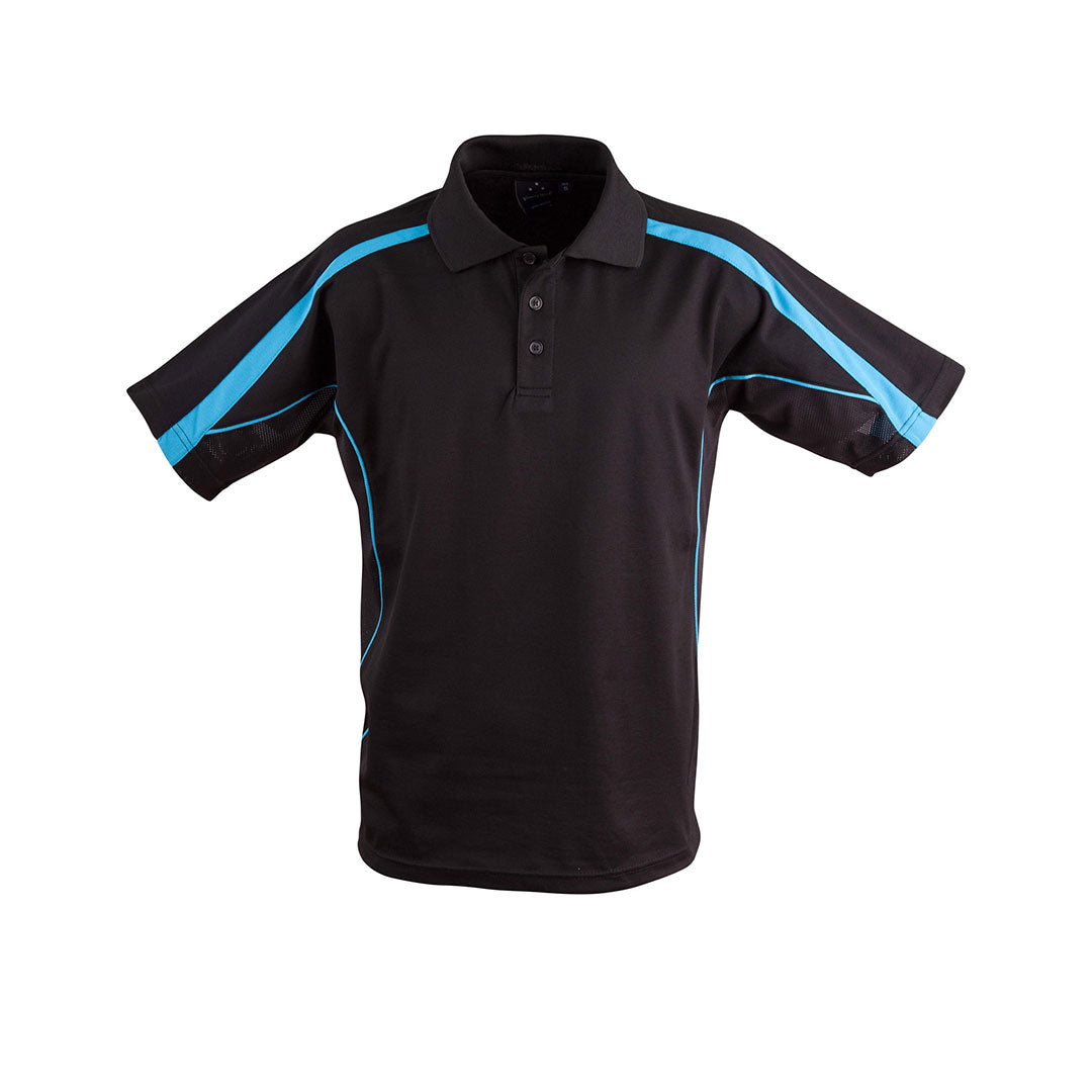 Winning Spirit The Legend Polo | Dark Colours | Kids | Short Sleeve Black/Aqua Shirts & Tops