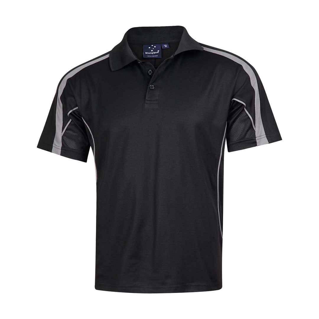 Winning Spirit The Legend Polo | Dark Colours | Kids | Short Sleeve Black/Ash Shirts & Tops