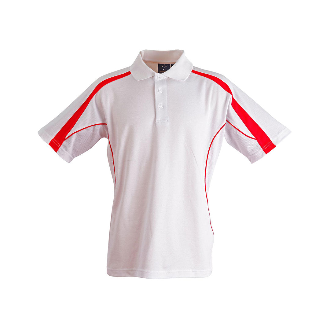 Winning Spirit The Legend Polo | Bright Colours | Kids | Short Sleeve White/Red Shirts & Tops
