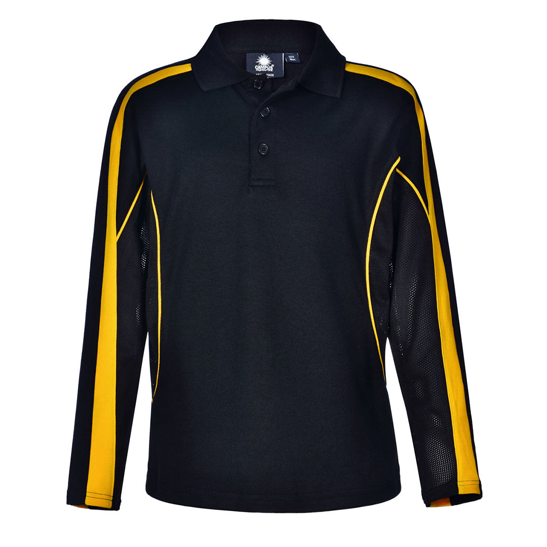 Winning Spirit The Legend Polo | Kids | Long Sleeve Black/Gold Shirts & Tops