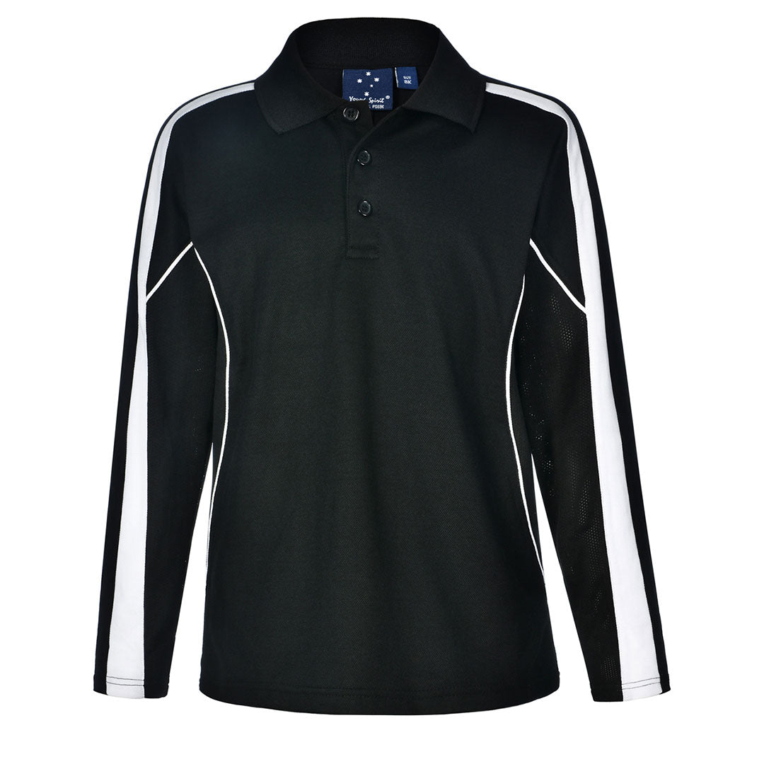 Winning Spirit The Legend Polo | Kids | Long Sleeve Black/White Shirts & Tops