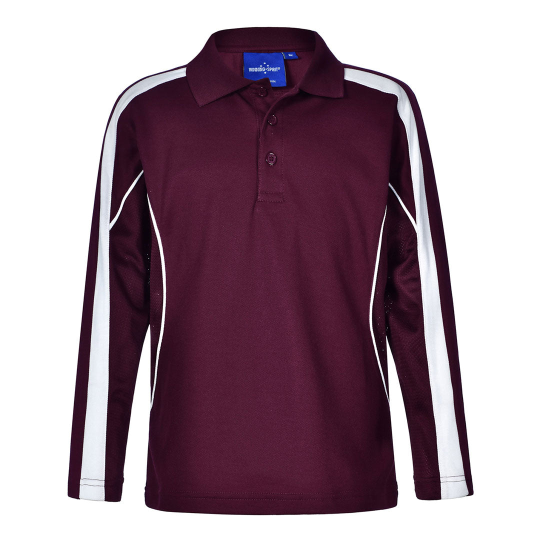 Winning Spirit The Legend Polo | Kids | Long Sleeve Maroon/White Shirts & Tops