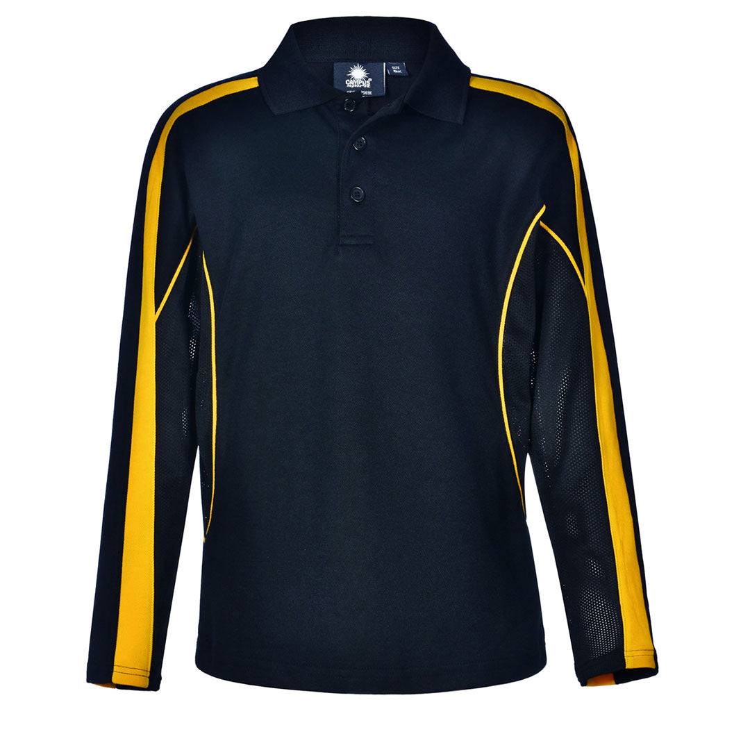 Winning Spirit The Legend Polo | Kids | Long Sleeve Navy/Gold Shirts & Tops