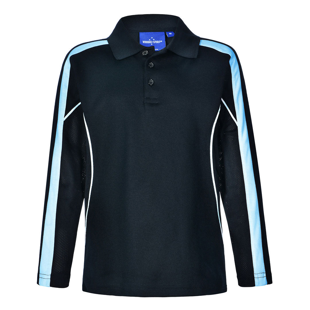 Winning Spirit The Legend Polo | Kids | Long Sleeve Navy/Sky Shirts & Tops