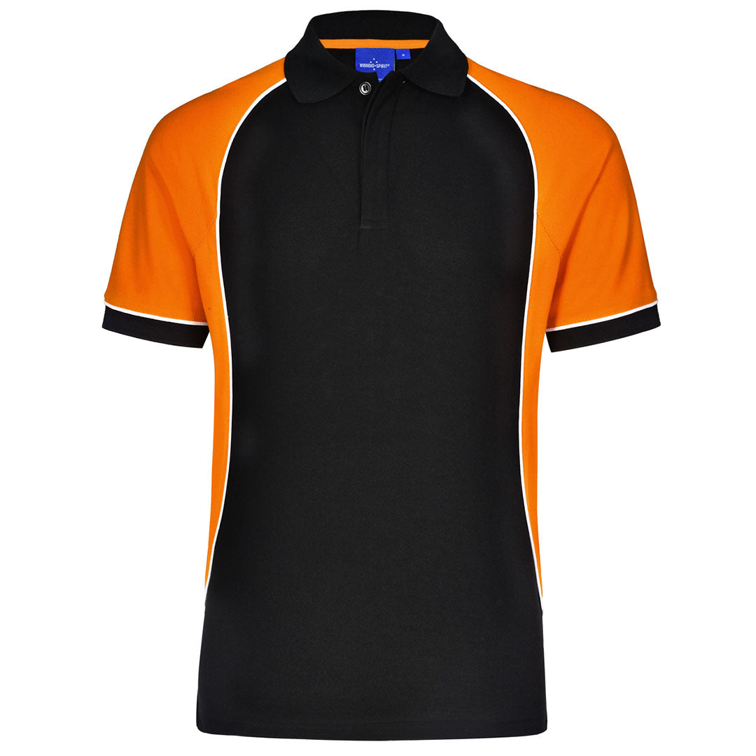 Winning Spirit The Arena Tri-Colour Polo | Kids Black/White/Orange Shirts & Tops