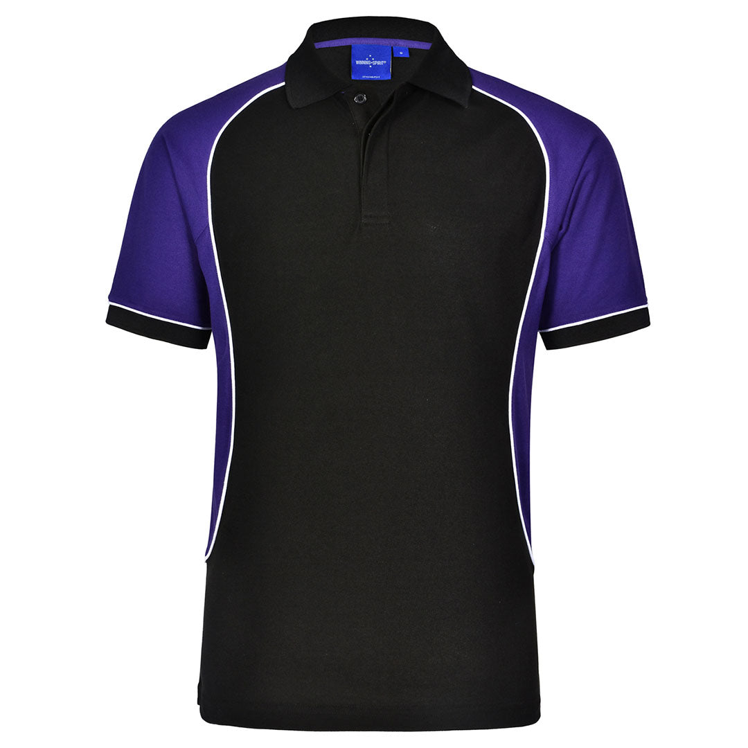 Winning Spirit The Arena Tri-Colour Polo | Kids Black/White/Purple Shirts & Tops