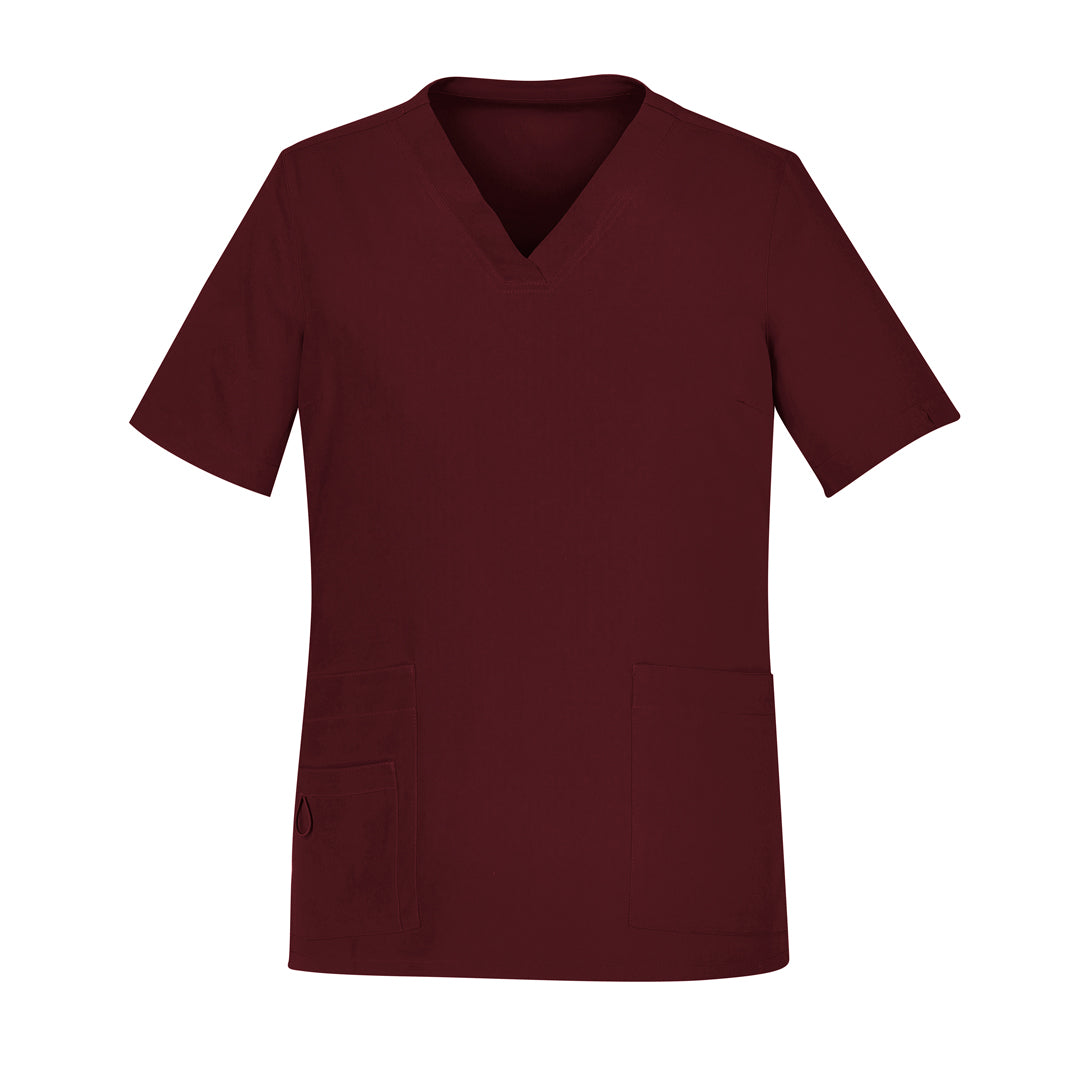 Biz Care The Avery V Neck Scrub Top | Ladies Burgundy Scrubs
