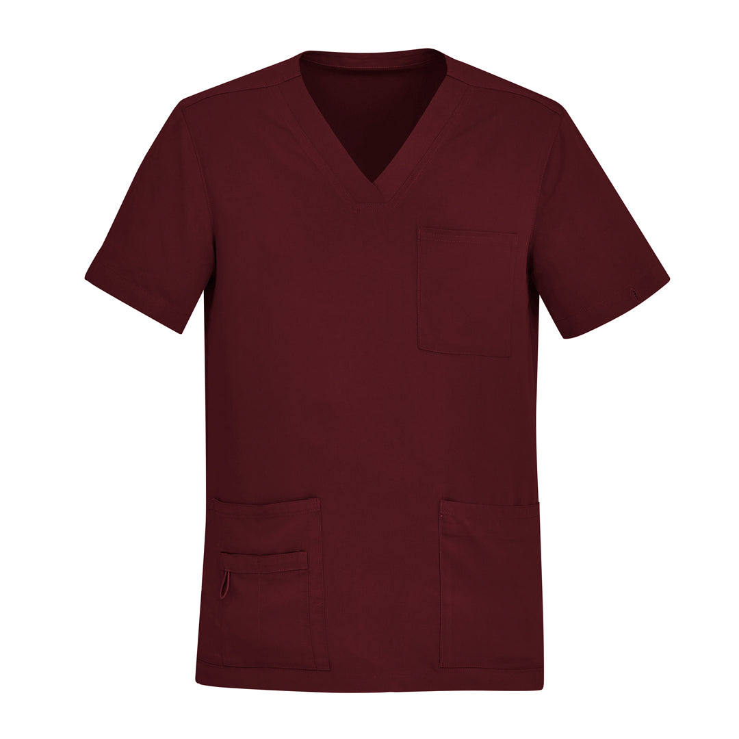 Biz Care The Avery V Neck Scrub Top | Mens Burgundy Scrubs