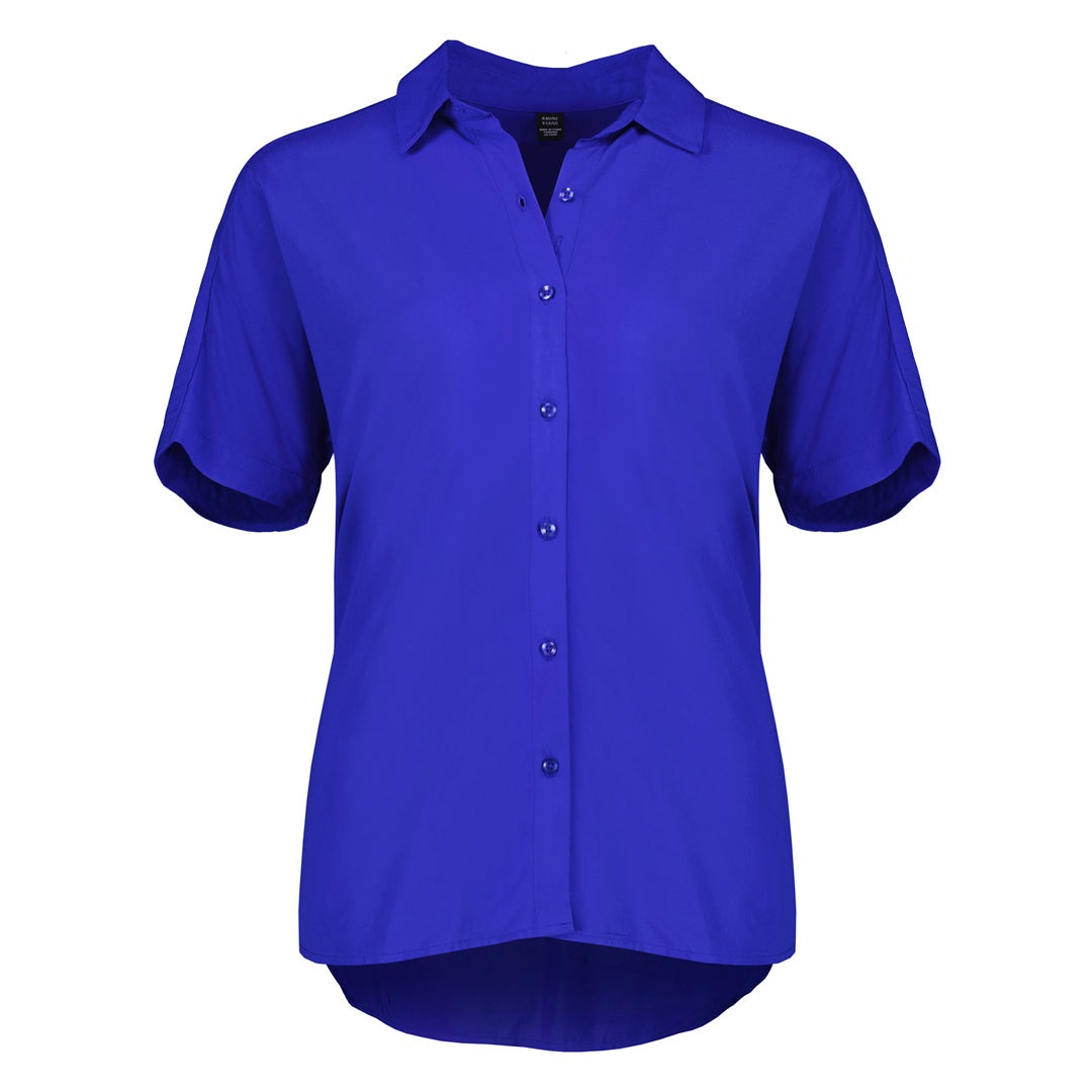 Biz Corporates The Dahlia Blouse | Ladies | Short Sleeve Cobalt Shirts & Tops