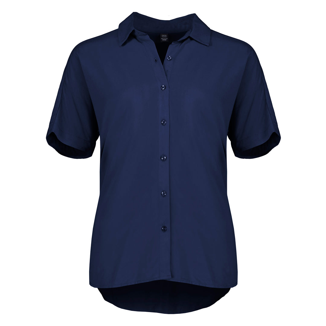 Biz Corporates The Dahlia Blouse | Ladies | Short Sleeve Navy Shirts & Tops