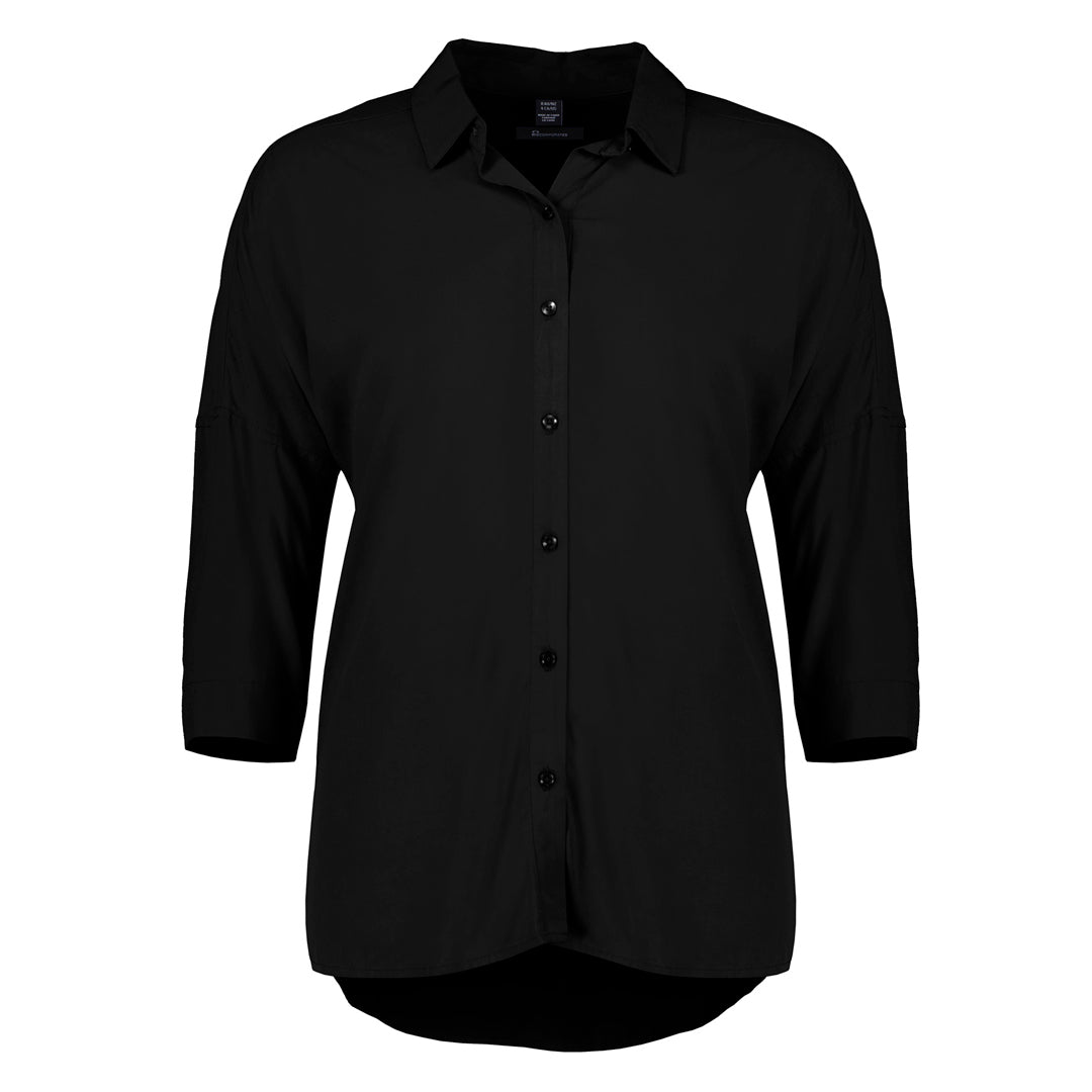 Biz Corporates The Dahlia Blouse | Ladies | 3/4 Sleeve Black Shirts & Tops