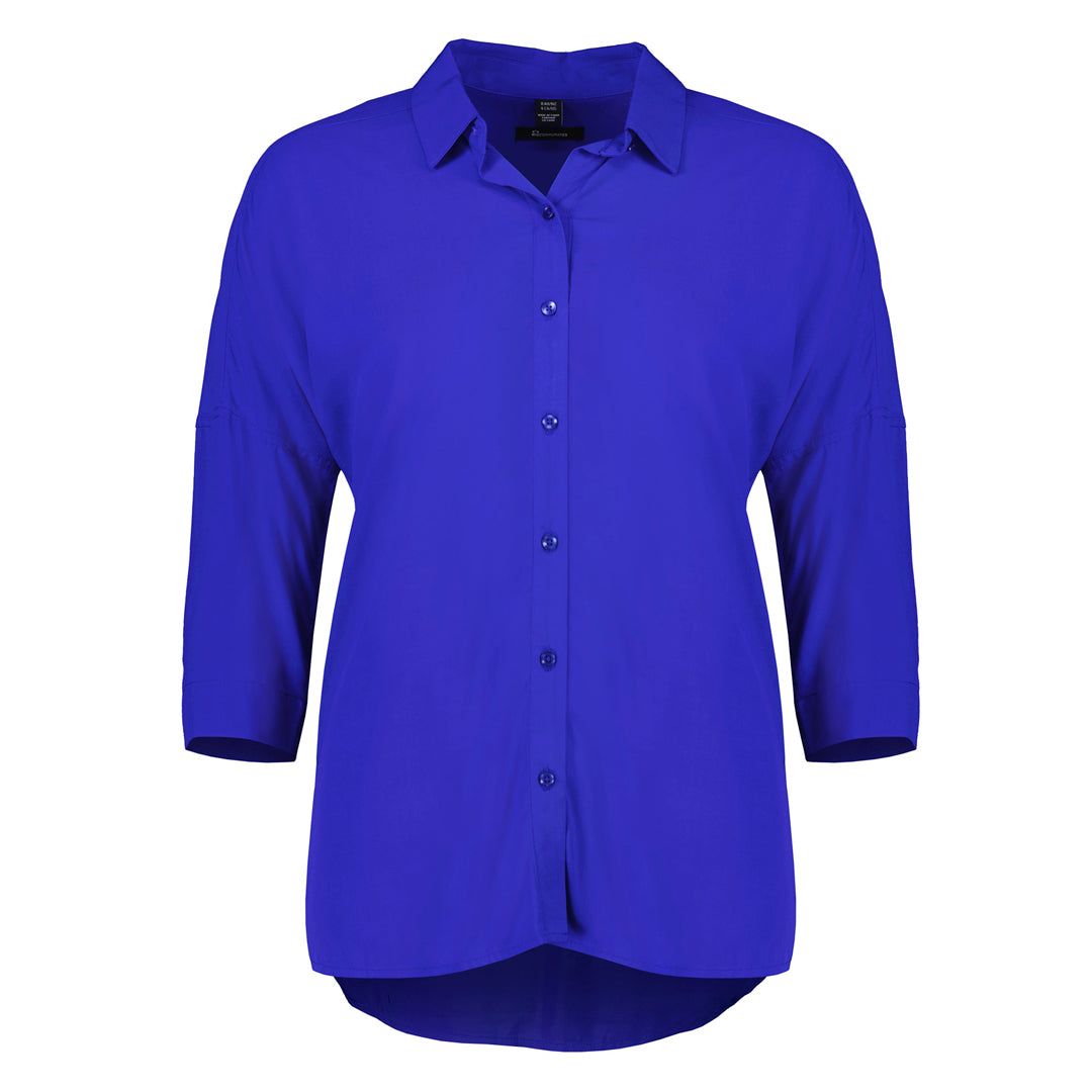 Biz Corporates The Dahlia Blouse | Ladies | 3/4 Sleeve Cobalt Shirts & Tops