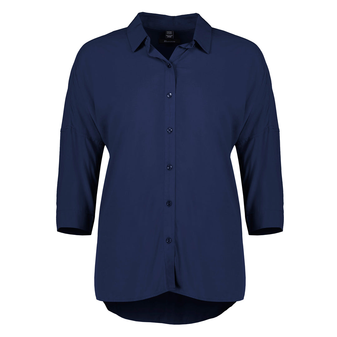 Biz Corporates The Dahlia Blouse | Ladies | 3/4 Sleeve Navy Shirts & Tops