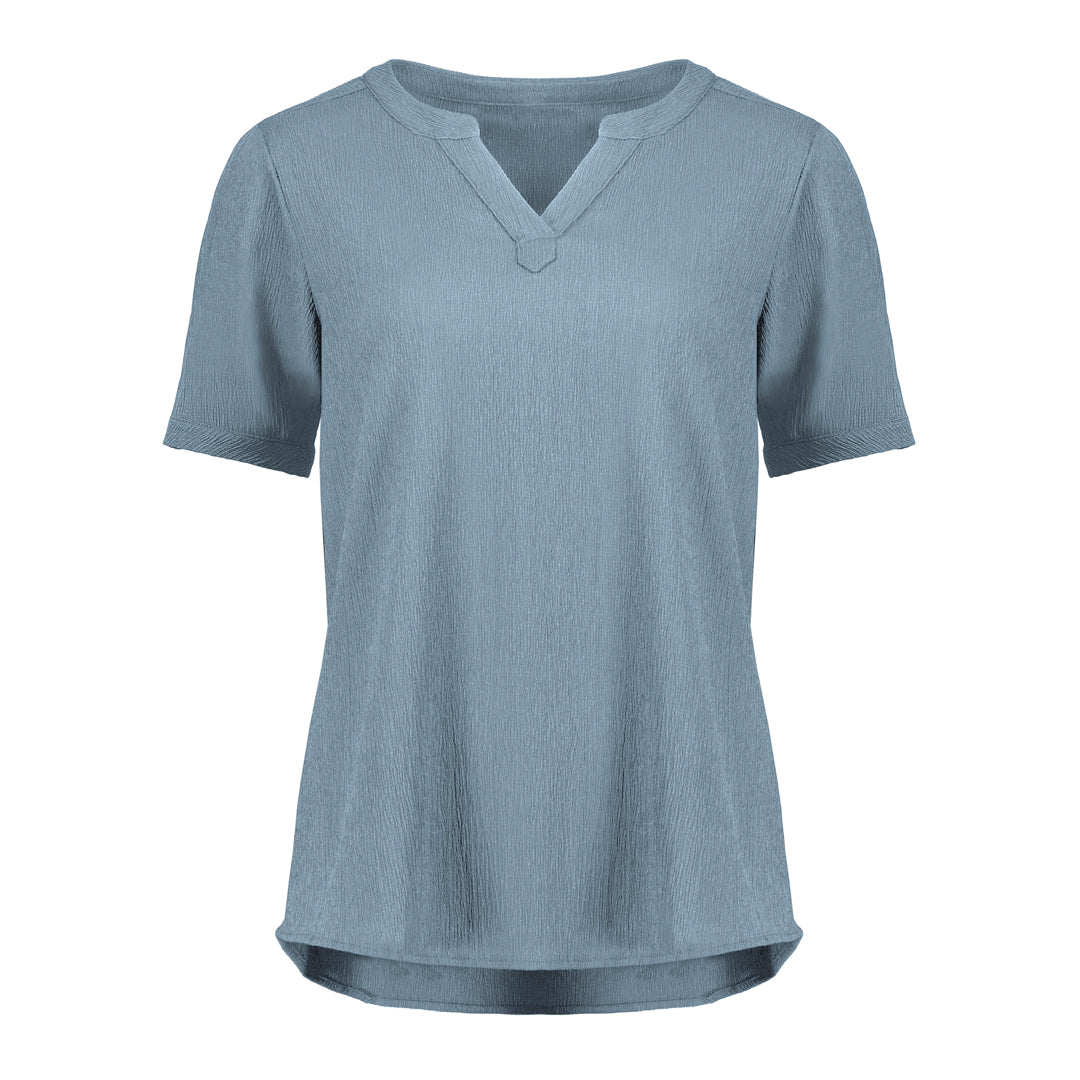 Biz Corporates The Ruche Tunic | Ladies | Short Sleeve Powder Shirts & Tops