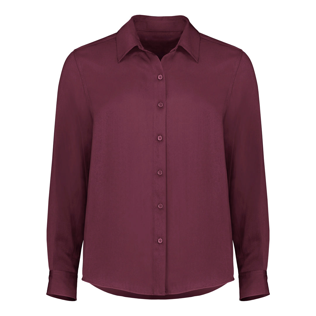Biz Corporates The Evelyn Shirt | Ladies | Long Sleeve Wine Shirts & Tops