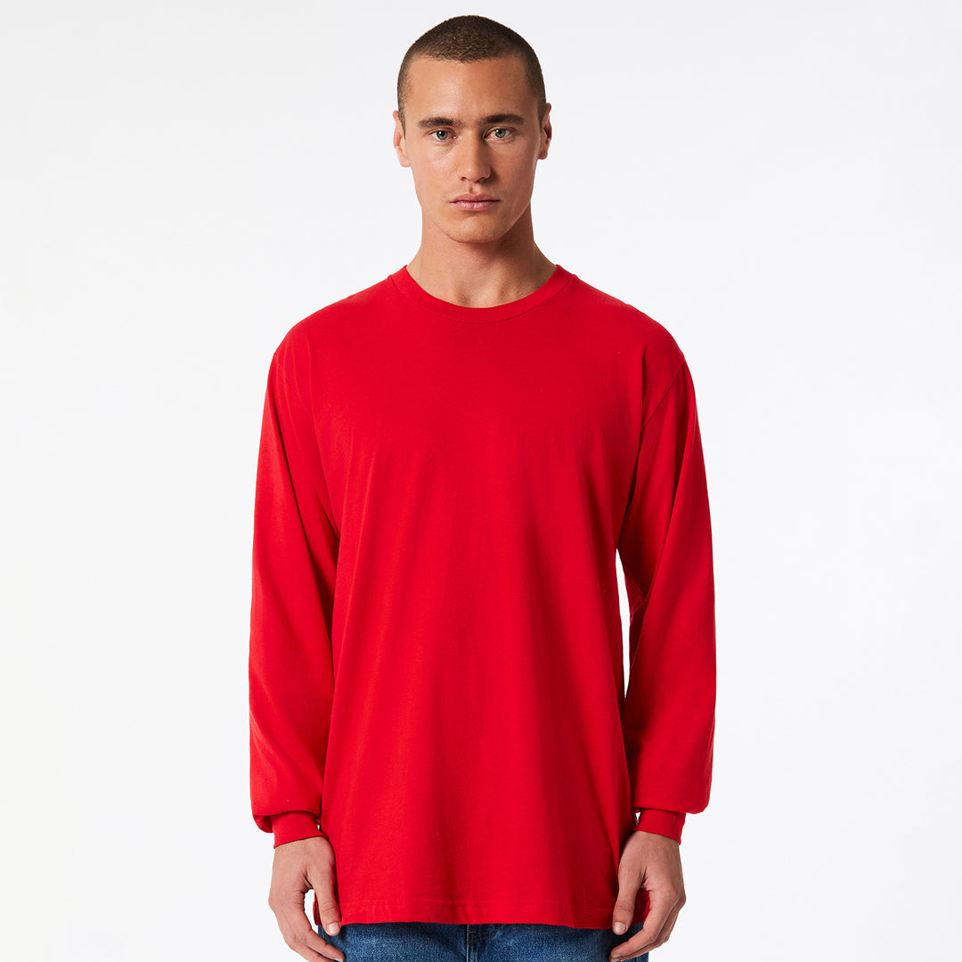 American Apparel The Fine Jersey Tee | Long Sleeve | Adults Red Shirts & Tops