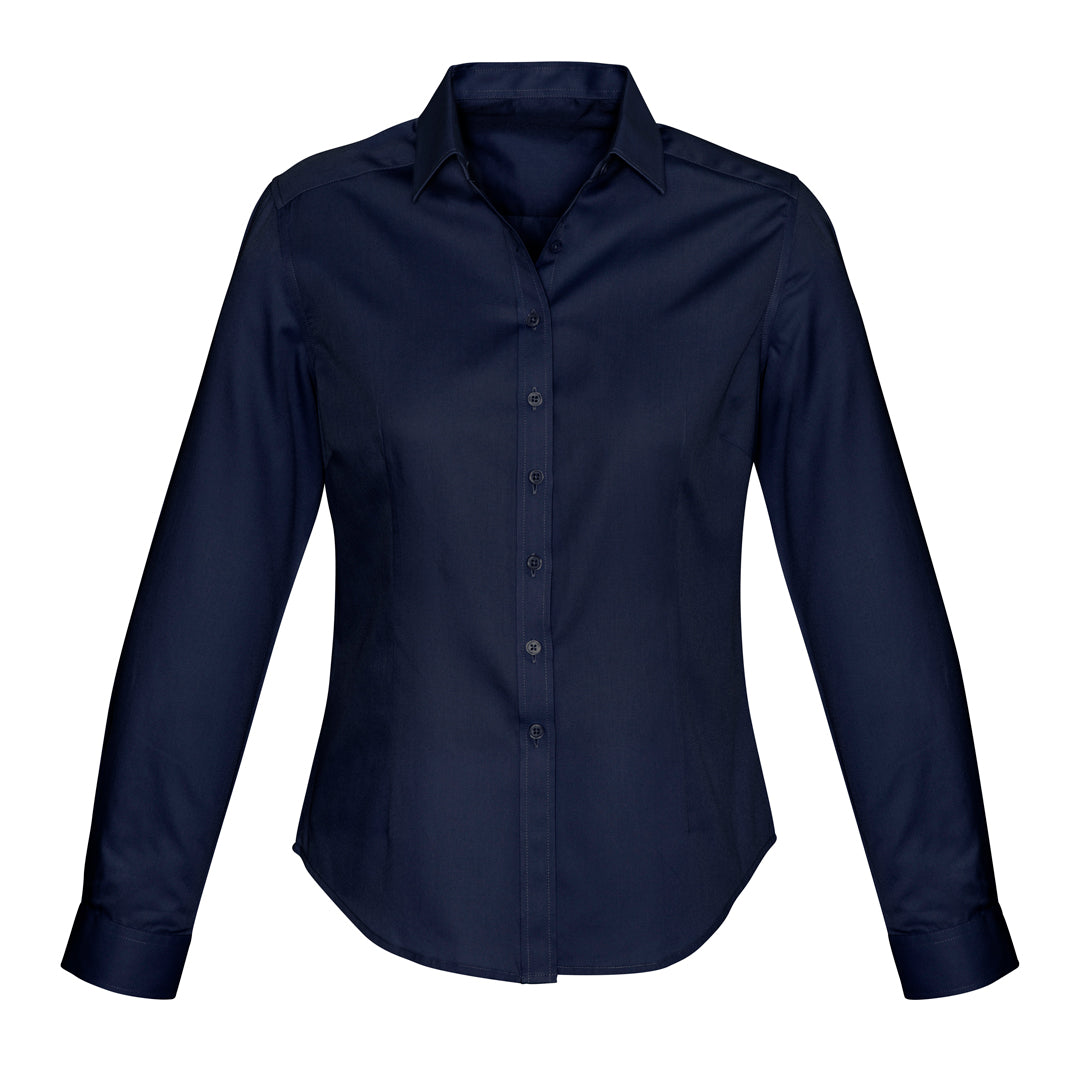 Biz Collection The Dalton Shirt | Ladies | Long Sleeve Navy Shirts & Tops