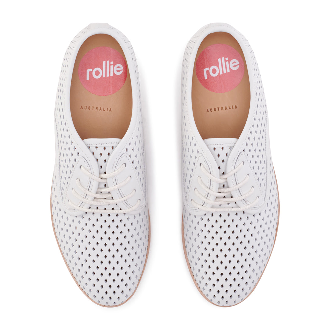 Rollie The Derby Punch | Ladies White Shoes