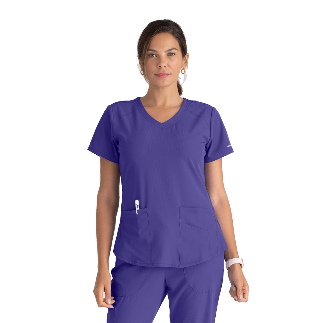 Skechers by Barco The Vitality Breeze Scrub Top | Ladies | Skechers by Barco New Grape Scrubs