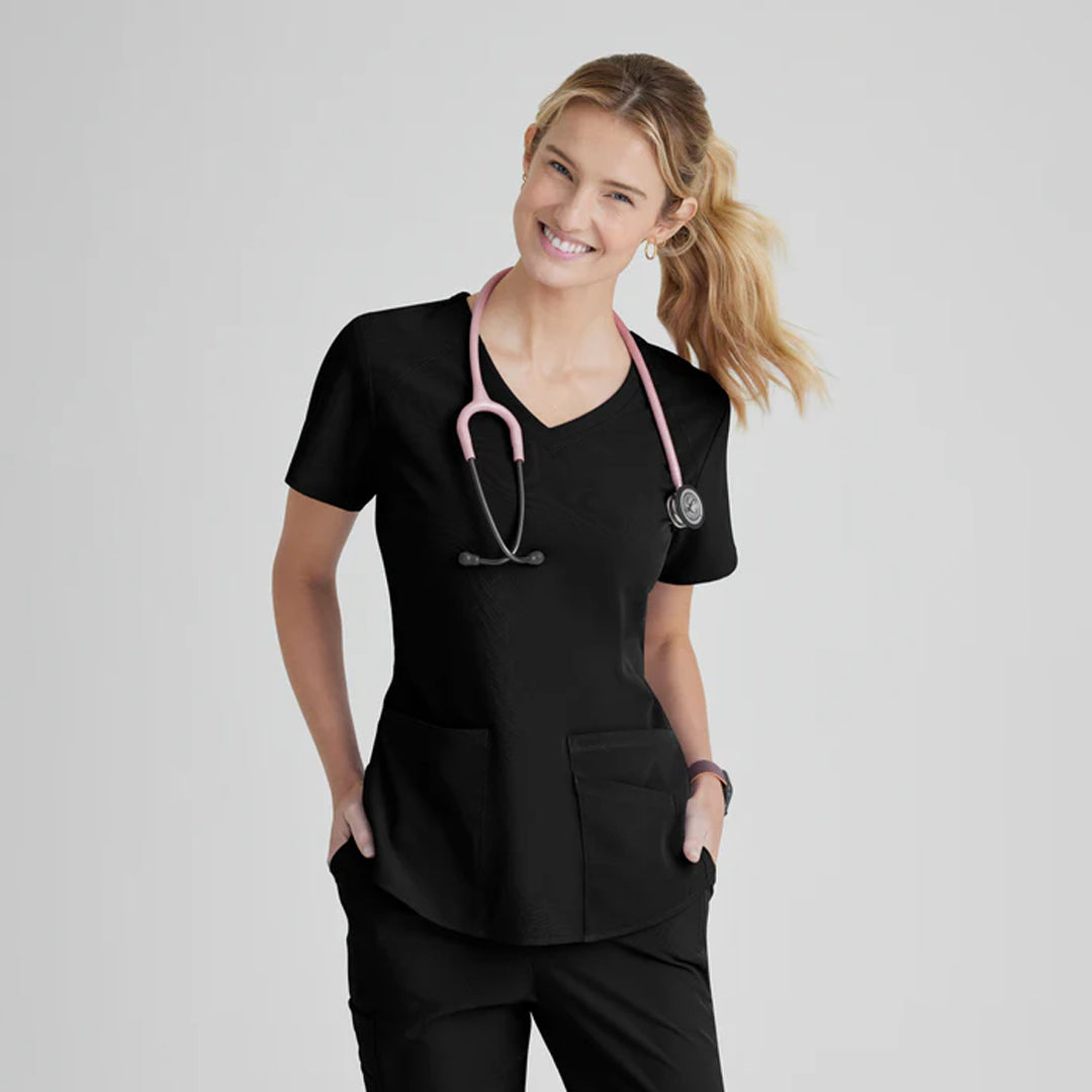Skechers by Barco The Vitality Breeze Scrub Top | Ladies | Skechers by Barco Black Scrubs