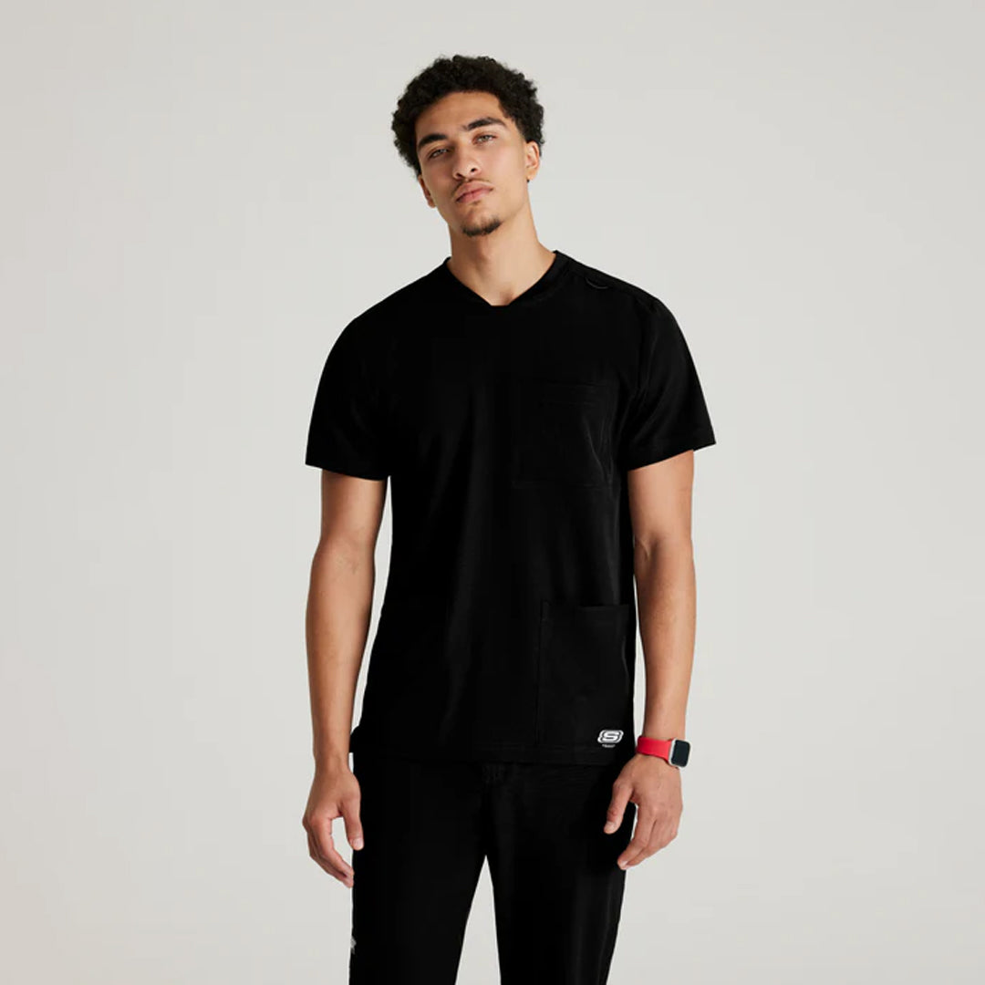 Skechers by Barco The Thesis Scrub Top | Mens | Skechers by Barco Black Scrubs
