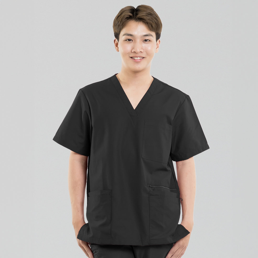 Scrubness The Alex Scrub Top | Mens Black Scrubs