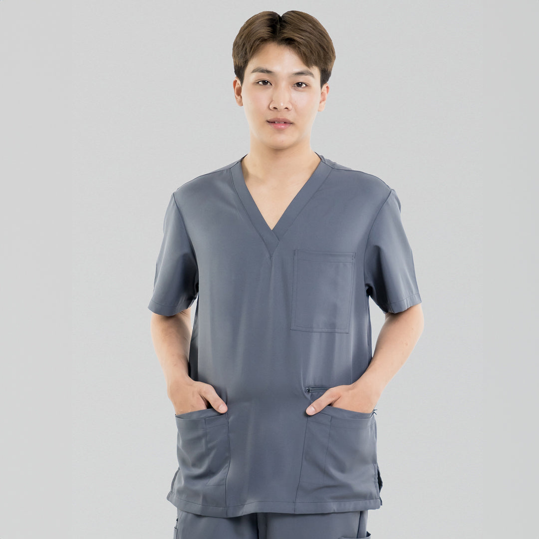 Scrubness The Alex Scrub Top | Mens Charcoal Scrubs
