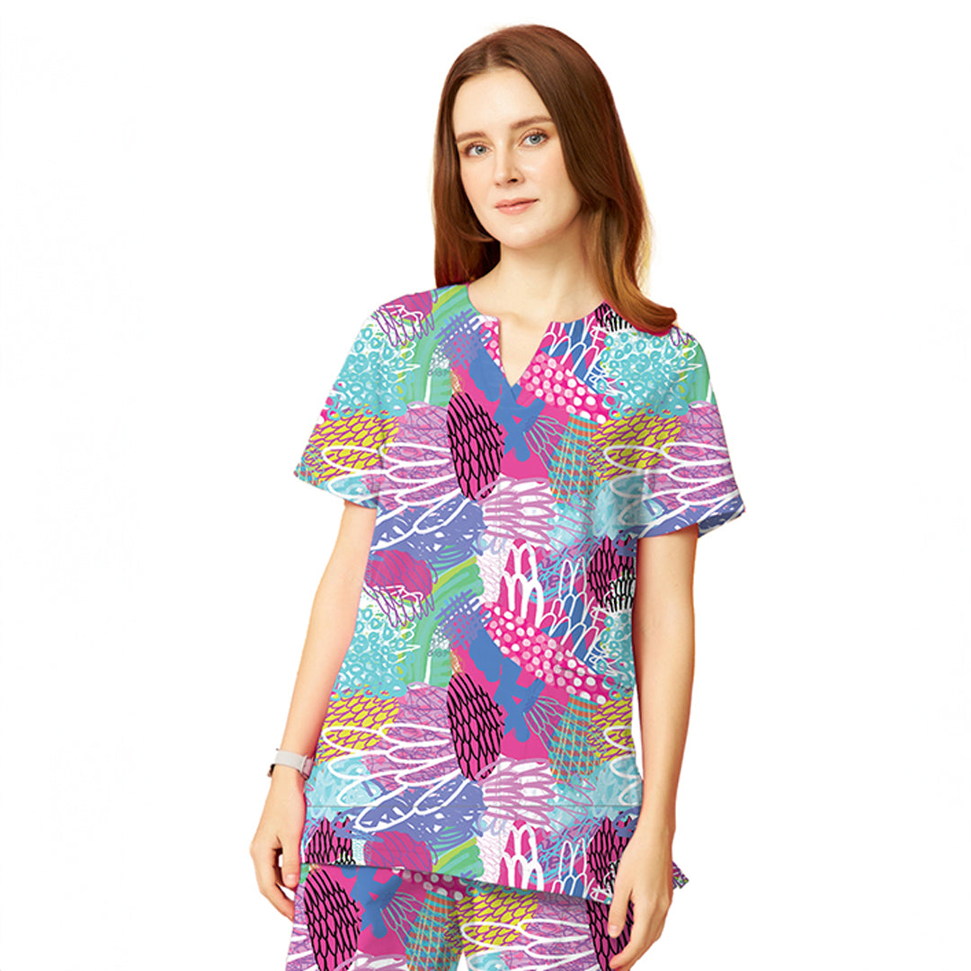 Scrubness The Scrubness Printed Scrub Top | Ladies Scrubs