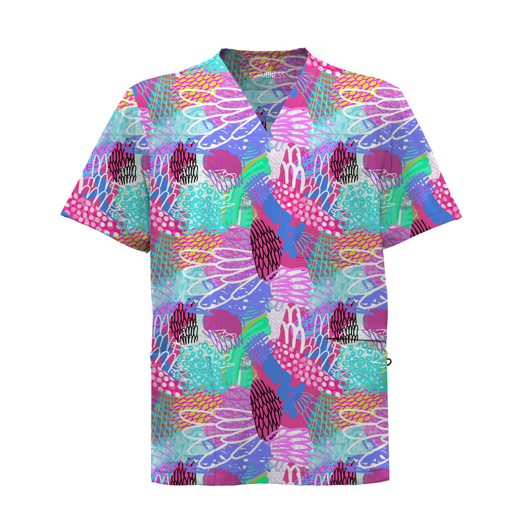 Scrubness The Scrubness Printed Scrub Top | Mens Gliding Scrubs