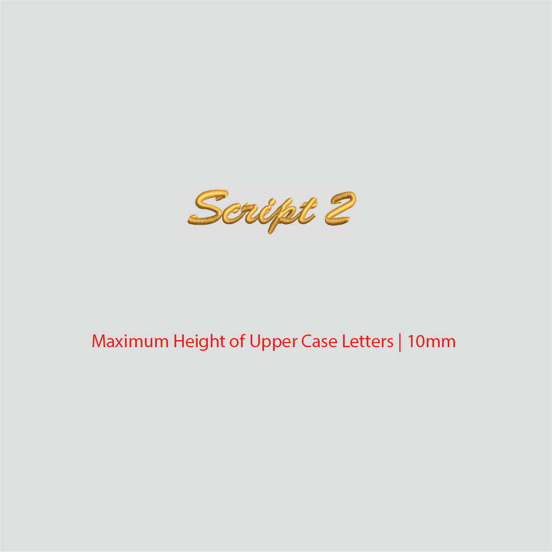 House of Uniforms Embroidery | Personal Names | Small House of Uniforms Script 2
