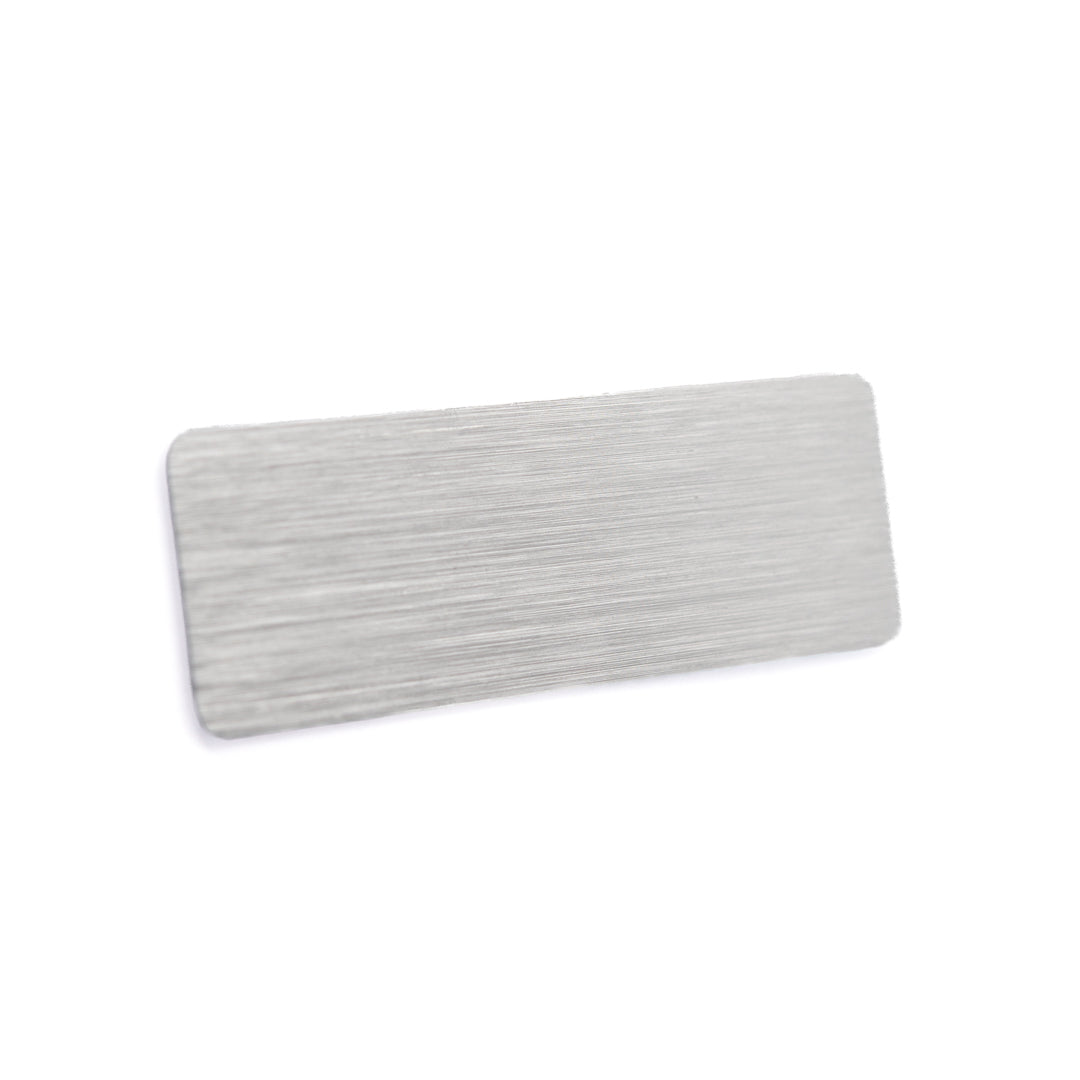 House of Uniforms The Aluminium Name Badge | Pin or Magnet Fitting Silver Branding