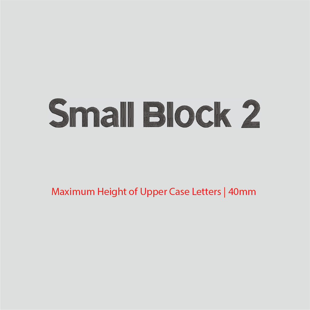 House of Uniforms Embroidery | Personal Names | Medium Small Block 2 Branding