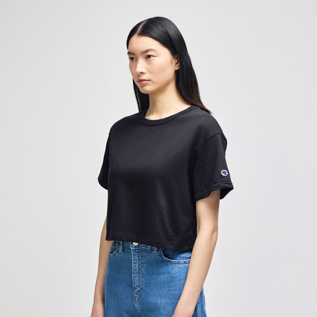 Champion The Champion Cropped T-Shirt | Womens Black Shirts & Tops