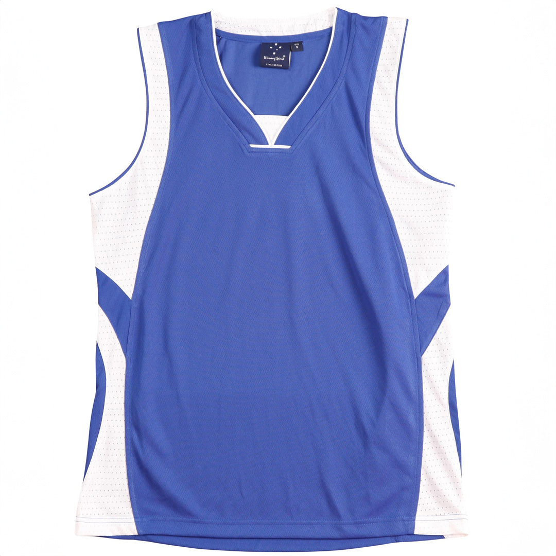 Winning Spirit The Slam Dunk Basketball Singlet | Kids Royal/White Basketball Uniforms