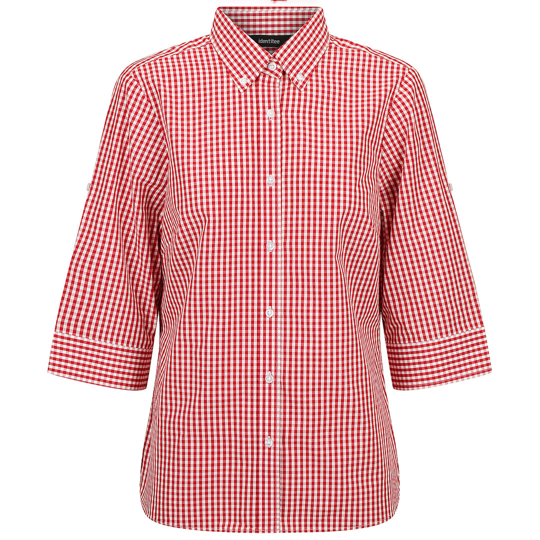 Identitee The Miller Shirt | Ladies | 3/4 Sleeve Red Shirts & Tops