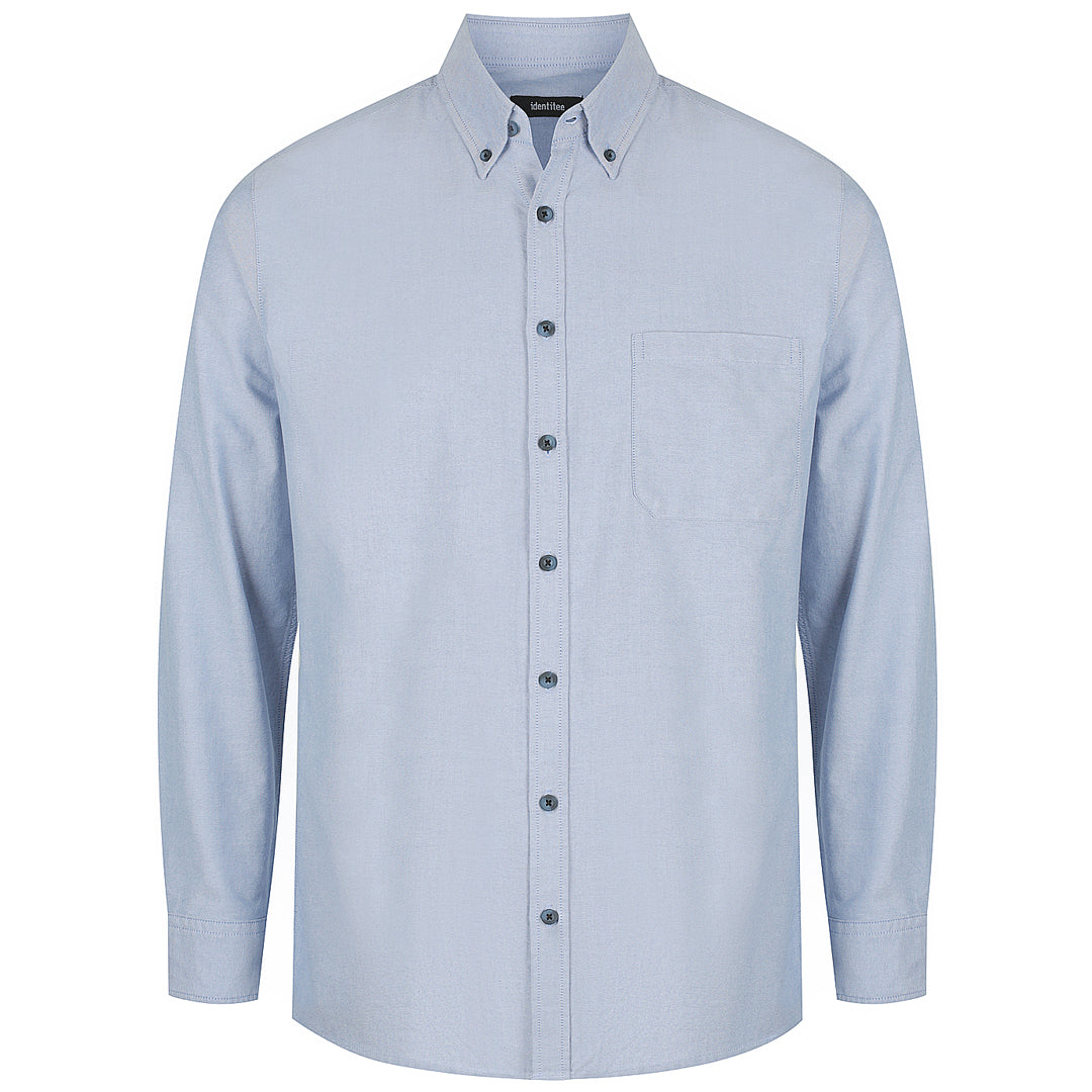 Identitee The Reuben Shirt | Mens | Long Sleeve Light Blue Shirts & Tops
