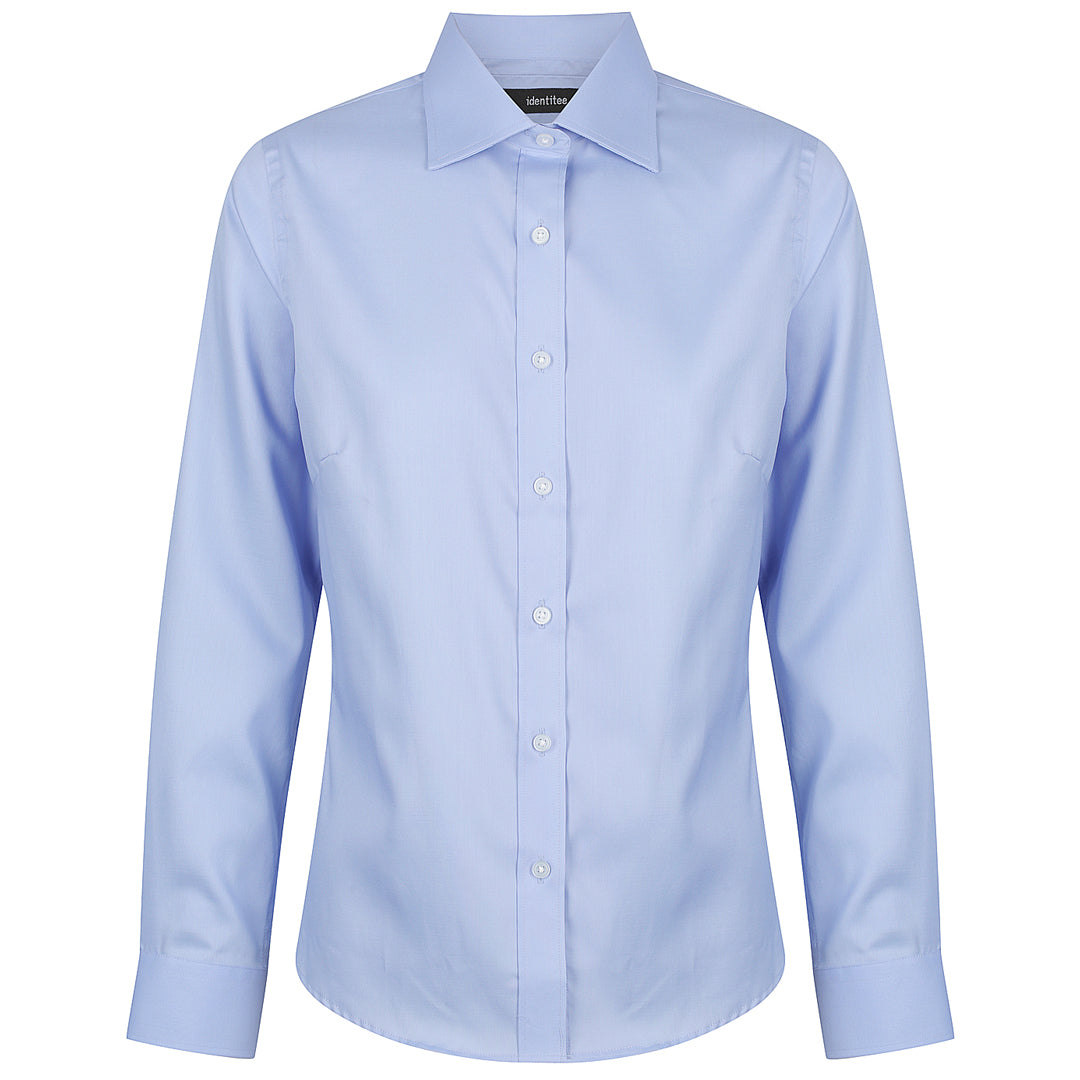 Identitee The Kingston Shirt | Ladies | Long Sleeve Sky Blue Shirts & Tops
