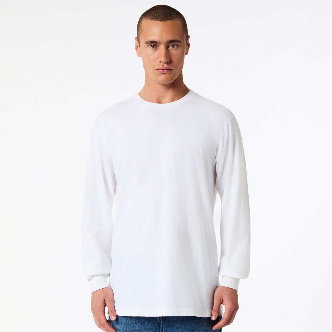American Apparel The Fine Jersey Tee | Long Sleeve | Adults White Shirts & Tops