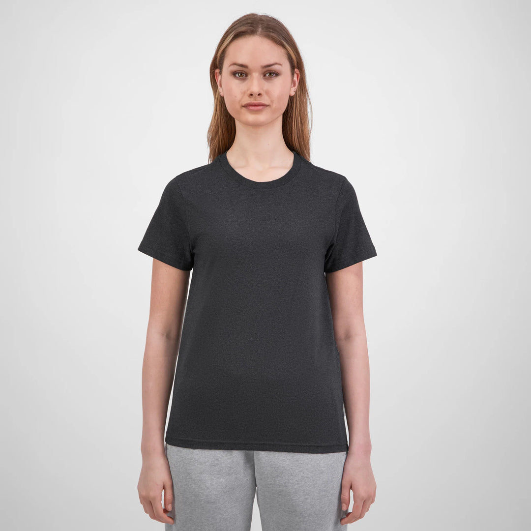 Goodmates The Basis Tee | Short Sleeve | Ladies Charcoal Marle Shirts & Tops