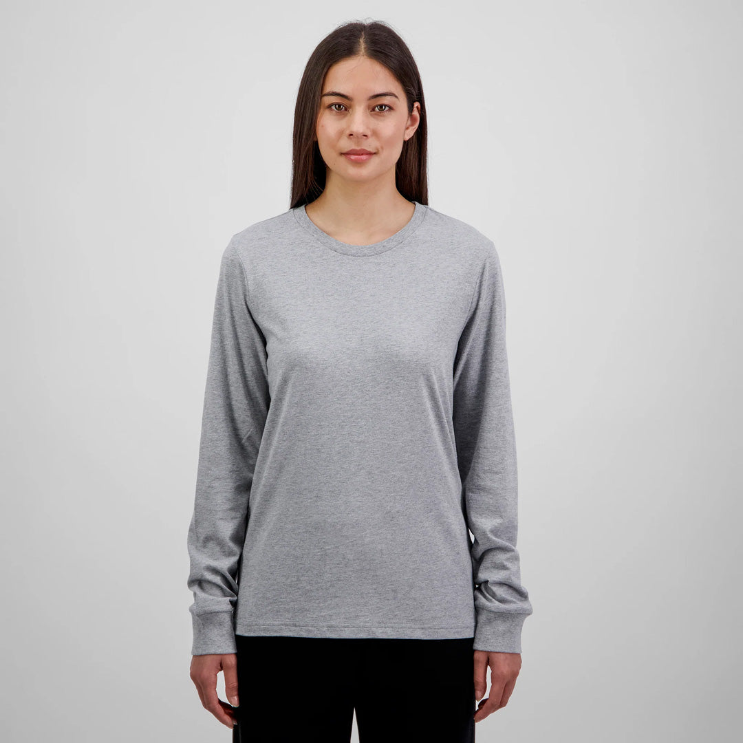 Goodmates The Basis Tee | Long Sleeve | Ladies Grey Marle Shirts & Tops