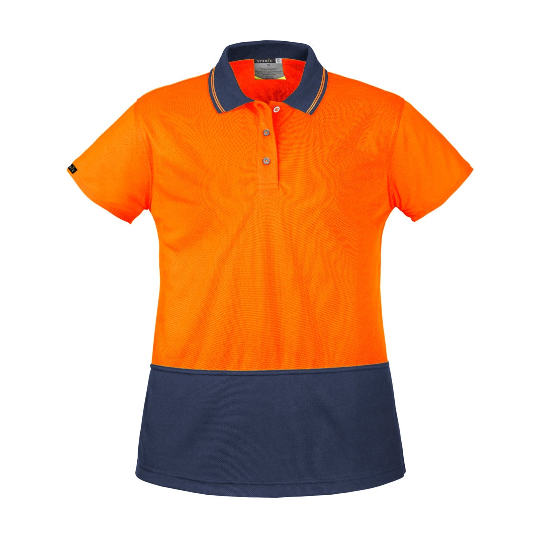 Syzmik The Basic Hi Vis Polo | Ladies | Short Sleeve Orange/Navy Shirts & Tops