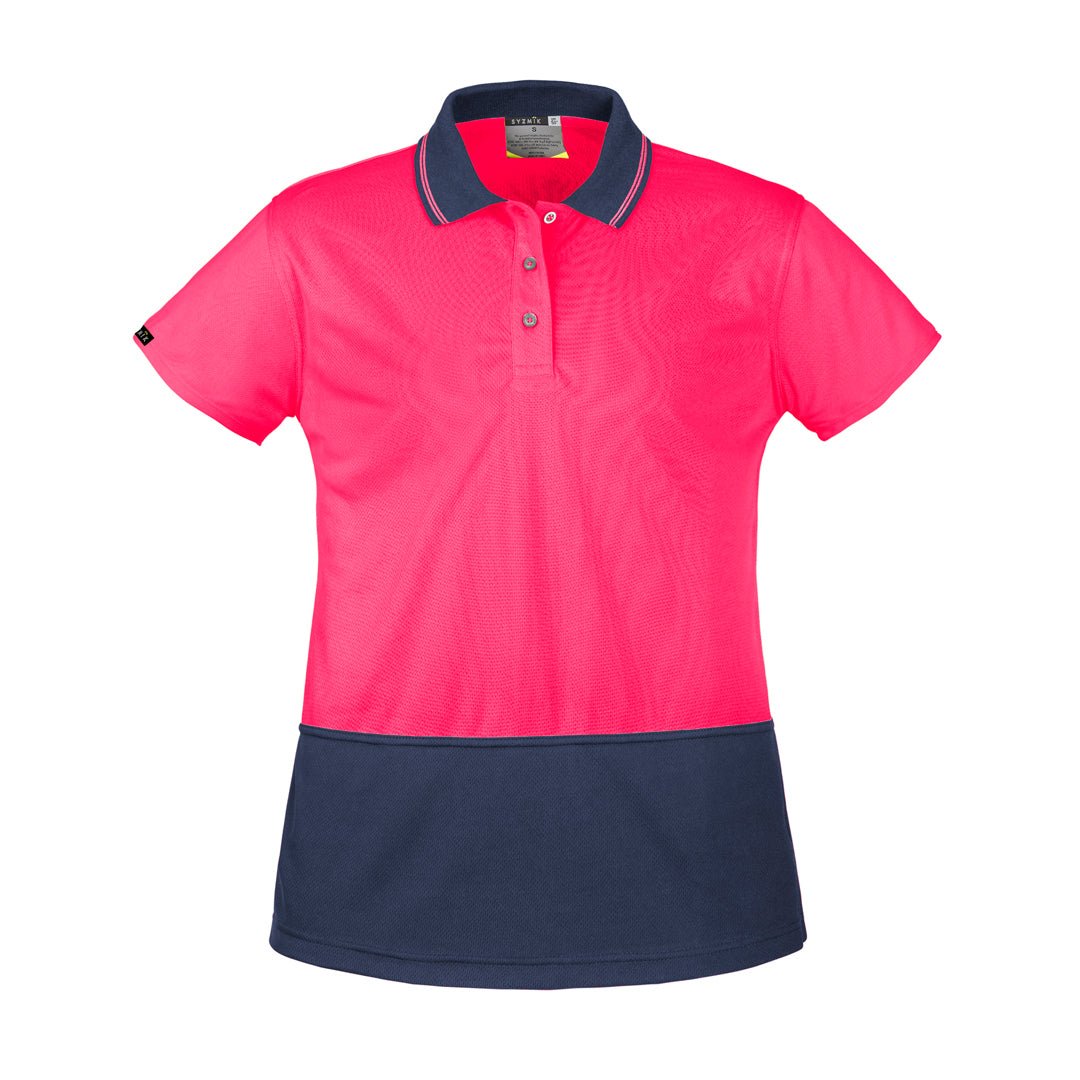 Syzmik The Basic Hi Vis Polo | Ladies | Short Sleeve Pink/Navy Shirts & Tops