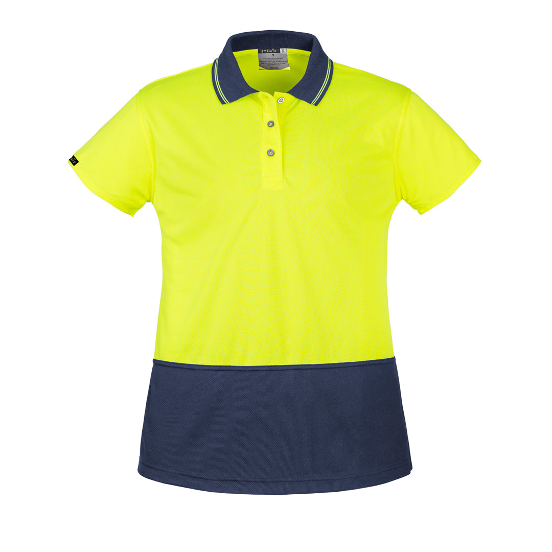 Syzmik The Basic Hi Vis Polo | Ladies | Short Sleeve Yellow/Navy Shirts & Tops
