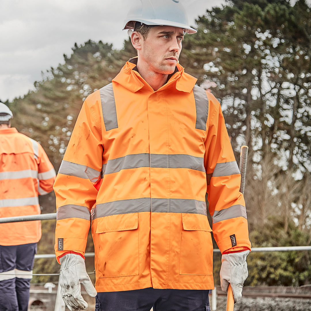 Syzmik The Hi Vis Vic Rail Waterproof Jacket | Adults Work Safety Protective Gear