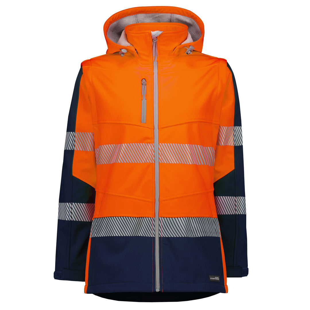 Streetworx The Streetworx 2 in 1 Softshell Jacket | Ladies Orange/Navy Work Safety Protective Gear